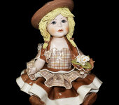 Статуэтка "Кукла сидящая в св. коричневом платье", Zampiva