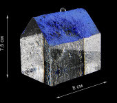 Скульптура для интерьера "Дом низкий с синей крышей", Remisglass