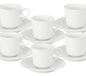 Набор: 6 чашек + 6 блюдец для кофе Шёлк