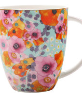 Кружка (голубая) Цветы в подарочной упаковке