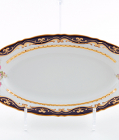 Блюдо овальное, 23 см, Соната "Кобальт, мелкие цветы", 0440, Leander