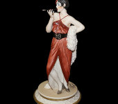 Статуэтка "Дама с сигаретой" модель 1925, цветная, Elite & Fabris