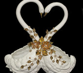 Ваза для фруктов "Пара лебедей", Swarovski, Bruno Costenaro 