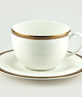 Чайная пара "Золотая вышивка" 270 мл, Royal Bone China