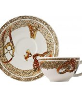 Чашка и блюдце для завтрака "Лошади ветра", Gien   