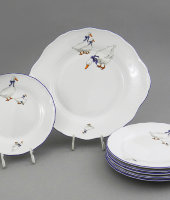 Набор для торта с тарелками 17 см, Верона "Гуси", 0807, Leander