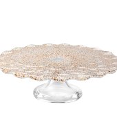 Блюдо для торта на ножке 33 см, золотой, Special, IVV, Италия