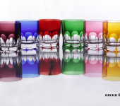 Цветные стаканы для виски "Палас", набор 6 шт, хрусталь, Arnstadt Kristall