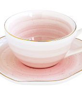 Чашка для кофе с блюдцем Artesanal (розовая) без инд.упаковки