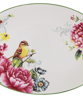 Блюдо овальное Цветы и птицы