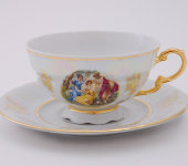 Чашка с блюдцем для чая Соната "Перламутровая Мадонна", 0676, Leander