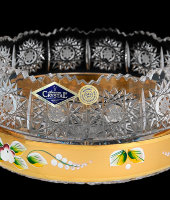 Салатник 18 см, хрусталь с лепкой, Aurum Crystal