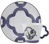 Чашка и блюдце для чая "Аллюр - Тюльпаны", фиолетовая, Gien