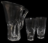 Набор для сока, кувшин + 6 стаканов, с серебряным декором, (из 2-х мест) CR1820