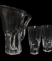 Набор для сока, кувшин + 6 стаканов, с серебряным декором, (из 2-х мест) CR1820