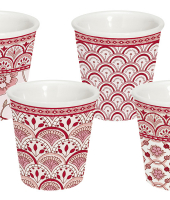Набор из 4-х кофейных чашек (красный) Муссон в подарочной упаковке