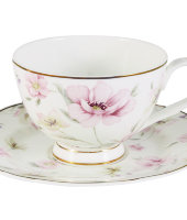 Чашка с блюдцем  Розовый танец