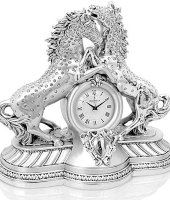 Настольные часы "Кони в яблоках", Linea Argenti