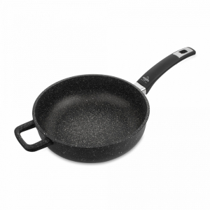 201.24IND Сковорода глубокая, для индукционных плит, с антипригарным покрытием, диам. 24 см, высота 8 см, фиксированная ручка, литой алюминий, толщина дна 8 мм item