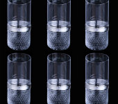 Набор для воды,  6 стаканов, с серебряным декором, 15х6,5 см CR1850BC