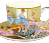 Чашка с блюдцем Балерины у зеркала в подарочной упаковке