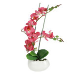 Декоративные цветы Орхидея бордо в керамической вазе