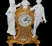 Часы настольные "Дама с кавалером", Tiche Porcellane