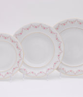 Набор тарелок 18/6 Верона "Мелкие цветы, золото", 0158, Leander