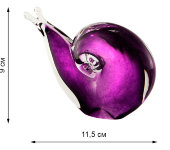 Скульптура для интерьера улитка фиолетовая, Remisglass