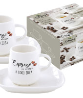 Набор: 2 чашки + 2 блюдца для кофе Kitchen Elements в подарочной упаковке