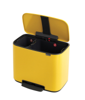 Мусорный бак BO PEDAL BIN двухсекционный жёлтая маргаритка, 11+23л, 121180, Brabantia