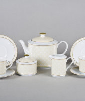 Чайный сервиз 15/6 Сабина "Бежевое плетение", 243D, Leander