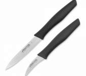 857100 Набор ножей 2 шт. (6 см, 10 см), для чистки и нарезки овощей, рукоять черная, упаковка-блистер, серия Nova