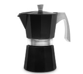 Кофеварка гейзерная на 9 чашек, цвет черный, для всех типов плит, литой алюминий, Evva Black