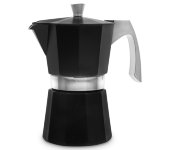 Кофеварка гейзерная на 12 чашек, цвет черный, для всех типов плит, литой алюминий, Evva Black