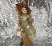 Фарфоровая кукла "Маленькая ведьма", Marigio