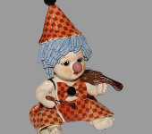 Статуэтка "Клоун - мальчик со скрипкой в красном костюме", Zampiva