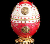 Яйцо-шкатулка декоративное, красное, Credan S.A., 121082