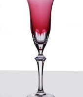 Хрустальные бокалы для шампанского "Палас", рубин, набор 6 шт, 9509/7, Arnstadt Kristall