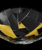 Салатник "Crack Gold", хрусталь, Bohemia Jihlava