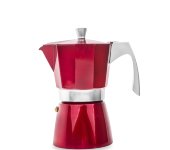 Кофеварка гейзерная на 6 чашек, цвет красный, для всех типов плит, литой алюминий, Evva Red