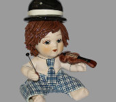 Статуэтка "Клоун - мальчик со скрипкой в голубом костюме", Zampiva