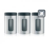 Набор контейнеров с окном для кофе, чая и сахара (3 предмета), 335341, Brabantia
