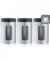 Набор контейнеров с окном для кофе, чая и сахара (3 предмета), 335341, Brabantia