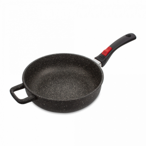 201.24INDC Сковорода глубокая, для индукционных плит, с антипригарным покрытием, диам. 24 см, высота 8 см, съемная ручка, литой алюминий, толщина дна 8 мм item