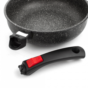 201.24INDC Сковорода глубокая, для индукционных плит, с антипригарным покрытием, диам. 24 см, высота 8 см, съемная ручка, литой алюминий, толщина дна 8 мм item