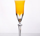 Хрустальные бокалы для шампанского "Палас", амбер, набор 6 шт, 9509/7, Arnstadt Kristall