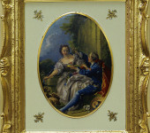 Плакетка "Буше", в стиле барокко, цвет: кремовый с золотой, 26х30 см. M484/BOU