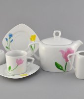 Чайный сервиз 15/6 Бьянка "Весенний букет", 1036, Leander