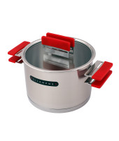 Кастрюля глубокая "Рэйнбоу" красный 4л, Silampos